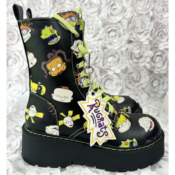 NWOB Nickelodeon RUGRATS Size 9 Dolls Kill ”All Growed Up” Printed Combat Boots - Picture 5 of 12